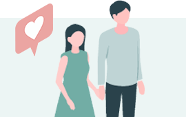 男女が腕を組んで歩いている経営者 イラスト